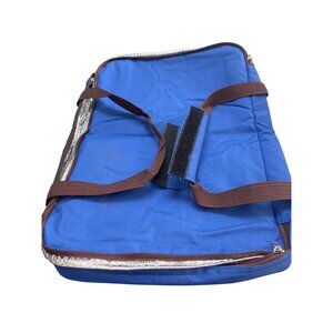 Insulated Blue Food Transport Delivery Bag Zipper Closure Hot Cold Keeper